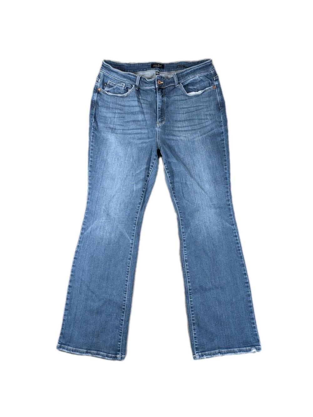 Judy Blue Jeans Womens 20W Blue Bootcut High Rise Classic Contrast Stretch Denim